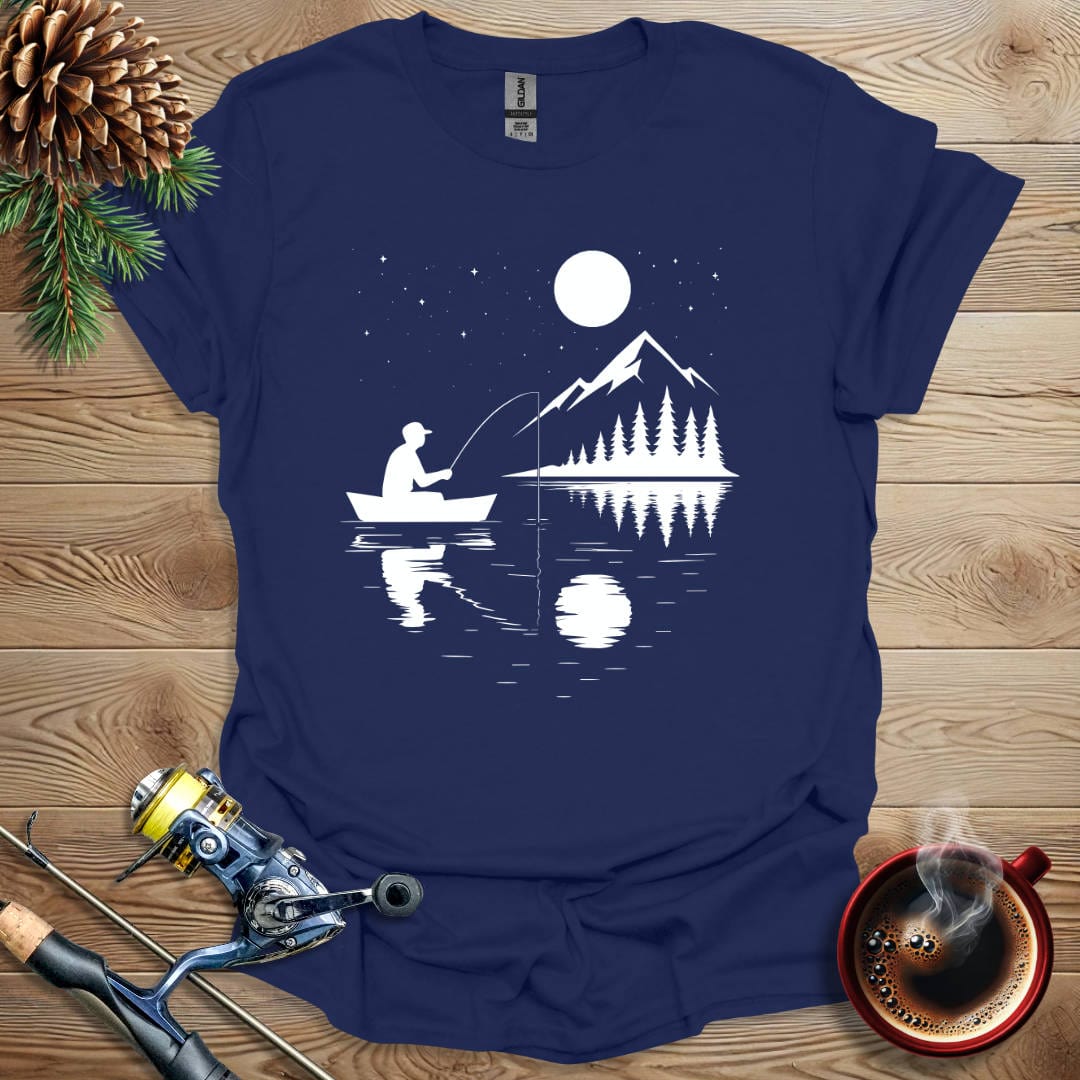 Printify T-Shirt Navy / S Moonlight Fishing T-Shirt