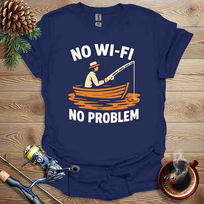 Printify T-Shirt Navy / S No WiFi No Problem T-Shirt
