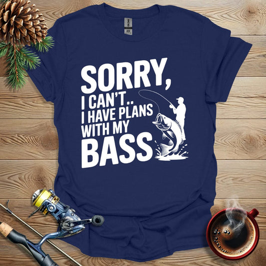 Printify T-Shirt Navy / S Sorry, I Can't I Have Plans With My Bass T-Shirt