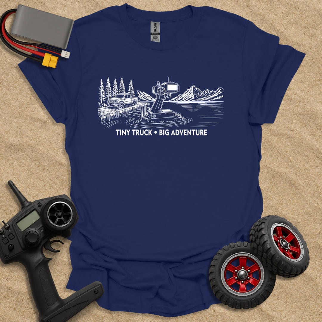 Printify T-Shirt Navy / S Tiny Truck - Big Adventure T-Shirt