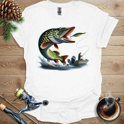 Printify T-Shirt Northern Pike Jump T-Shirt