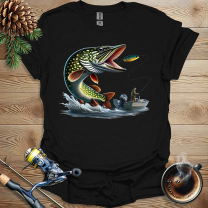 Printify T-Shirt Northern Pike Jump T-Shirt