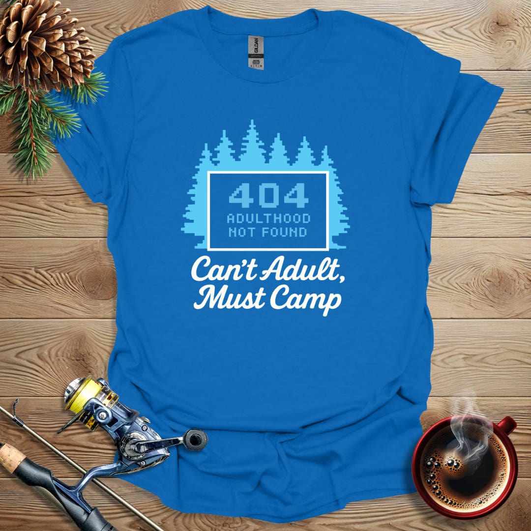Printify T-Shirt Royal / S 404-Adulthood Not Found T-Shirt