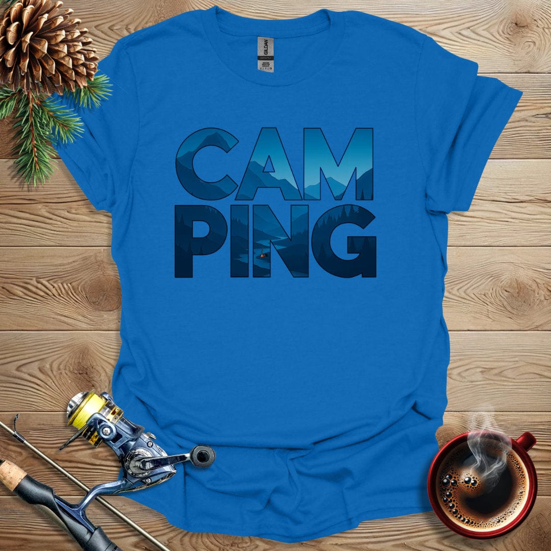 Printify T-Shirt Royal / S Cam-Ping Text T-Shirt