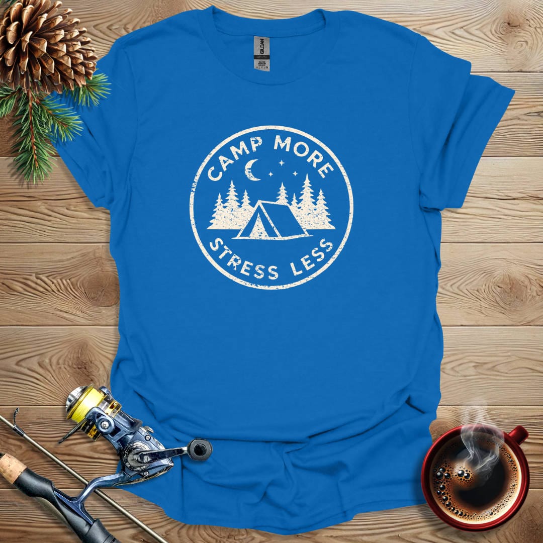 Printify T-Shirt Royal / S Camp More Stress Less T-Shirt