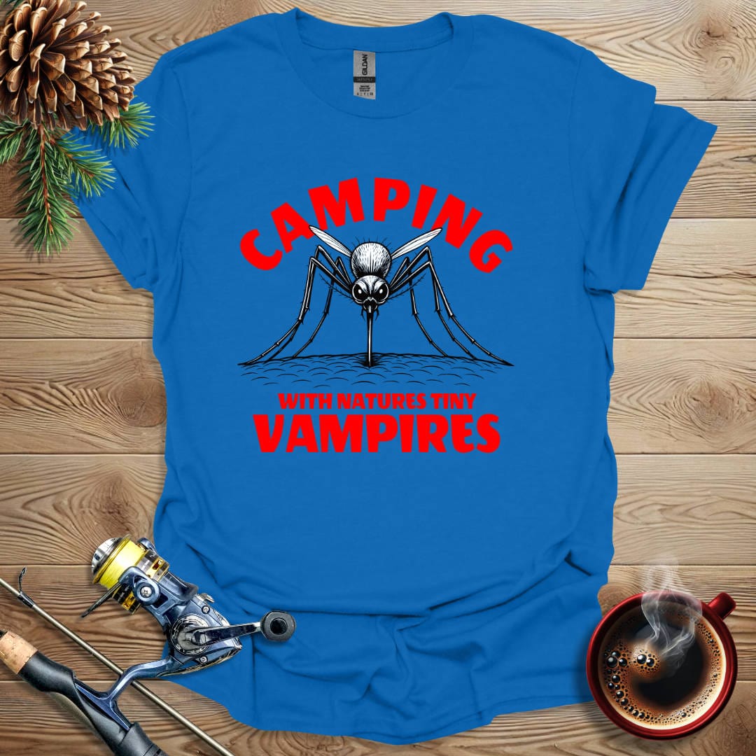 Printify T-Shirt Royal / S Camping With Natures Tiny Vampires T-Shirt
