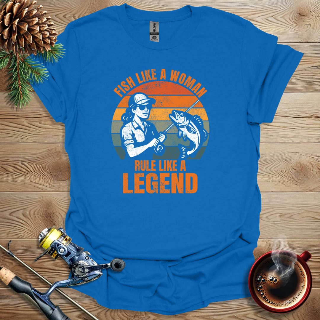 Printify T-Shirt Royal / S Fish Like A Woman - Rule Like A Legend T-Shirt