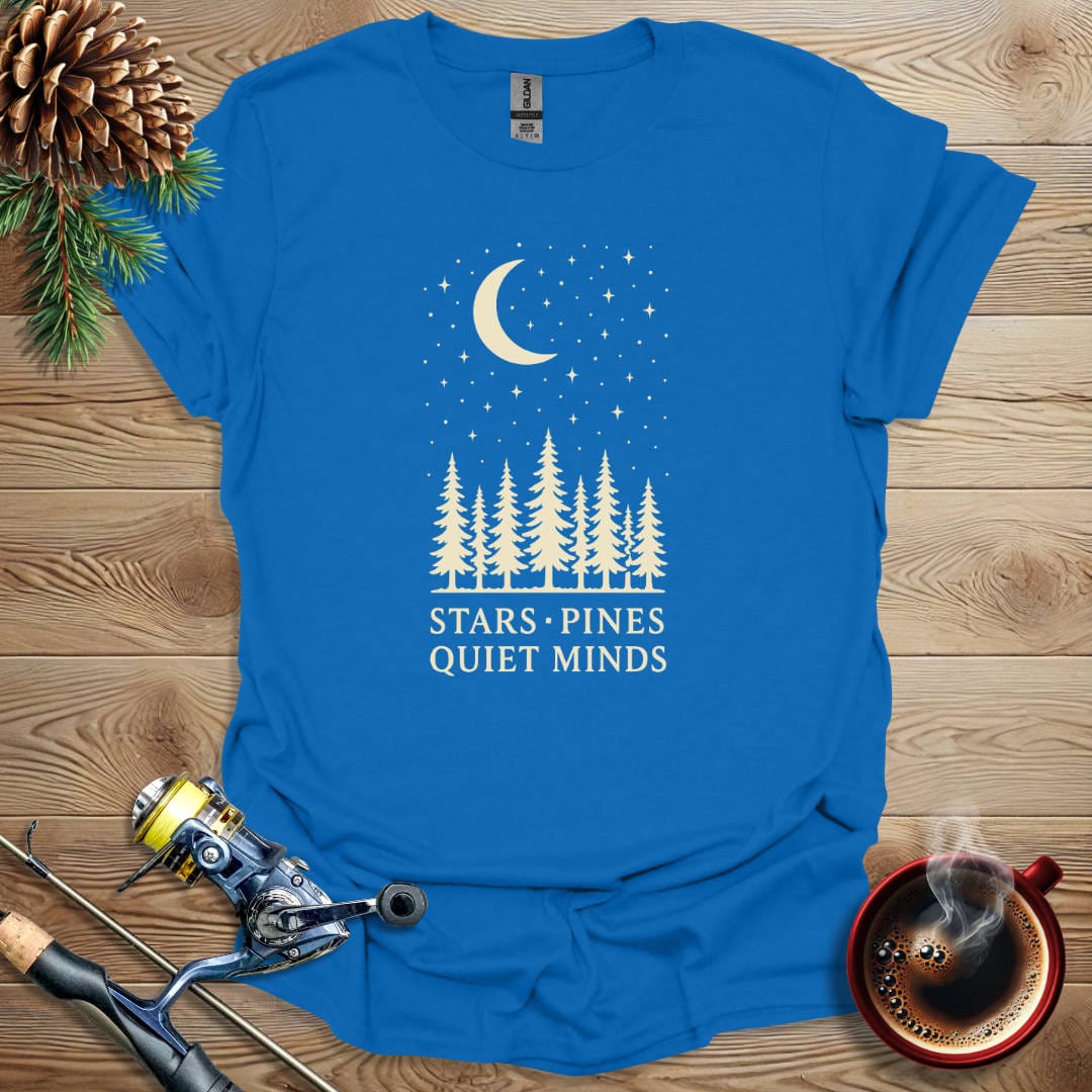 Printify T-Shirt Royal / S Stars Pines Quiet Minds T-Shirt