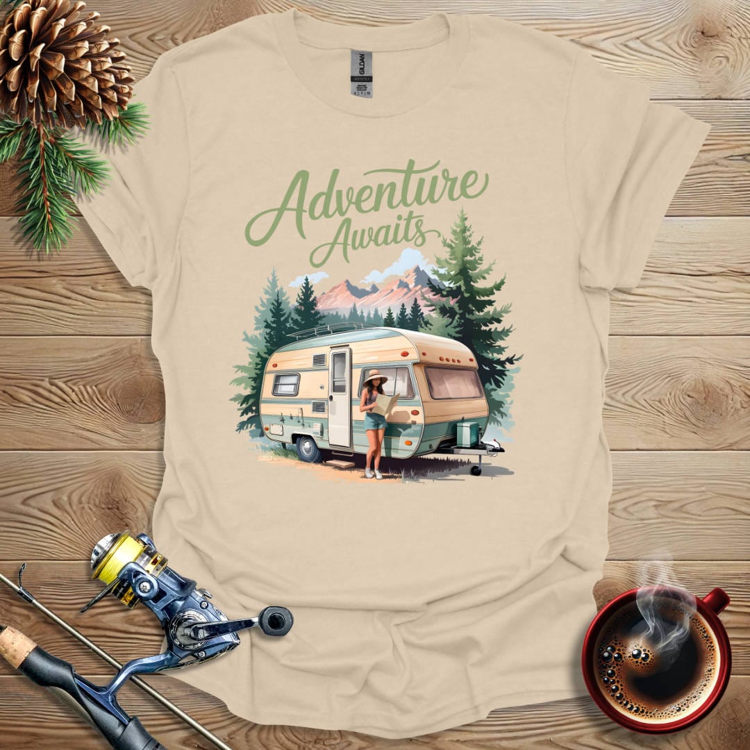 Printify T-Shirt Sand / S Adventure Awaits T-Shirt