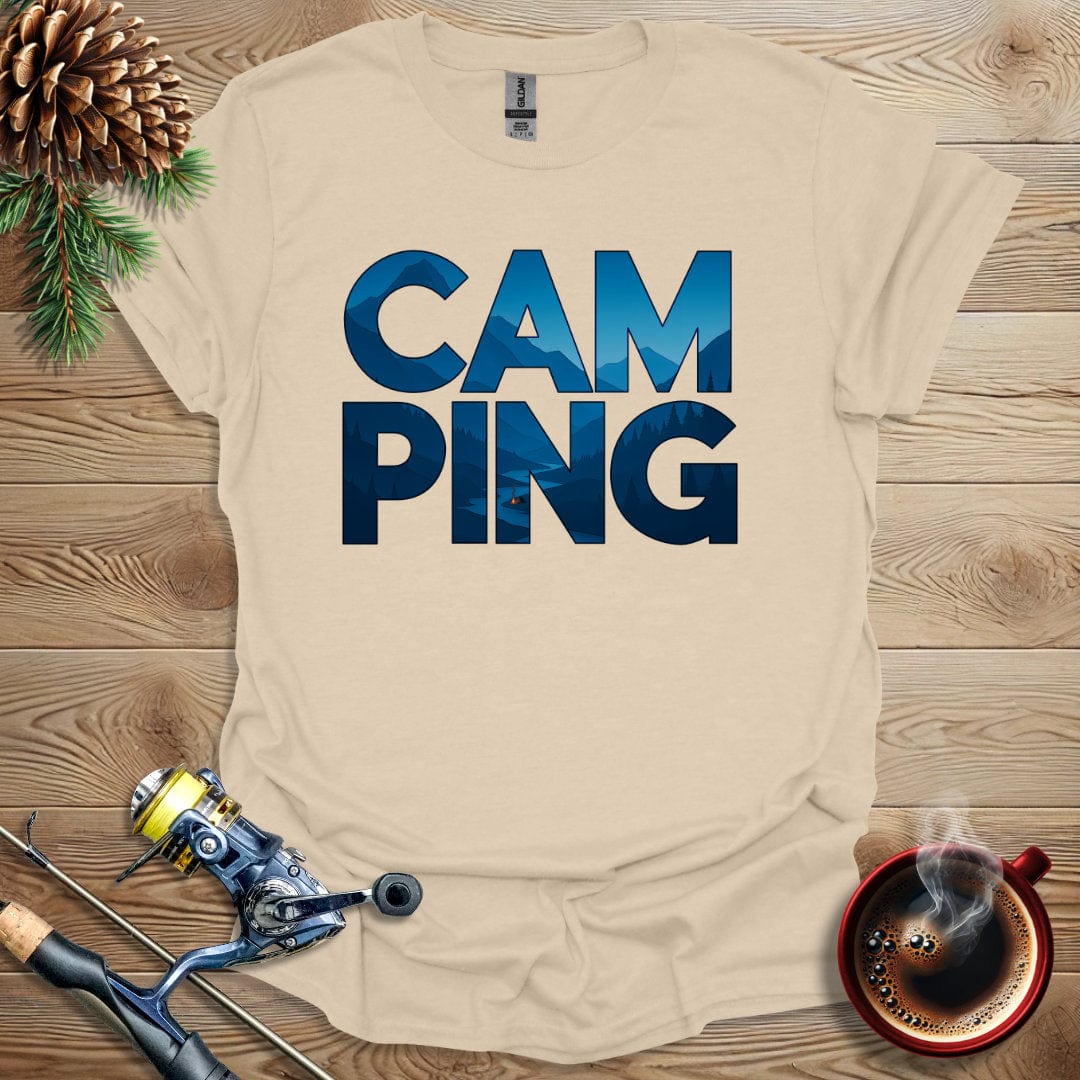 Printify T-Shirt Sand / S Cam-Ping Text T-Shirt