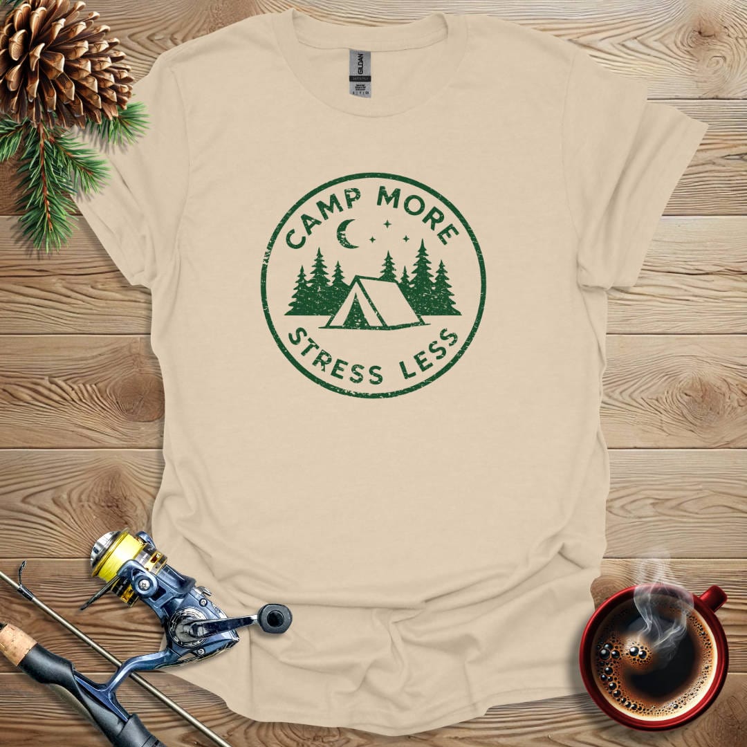 Printify T-Shirt Sand / S Camp More Stress Less T-Shirt