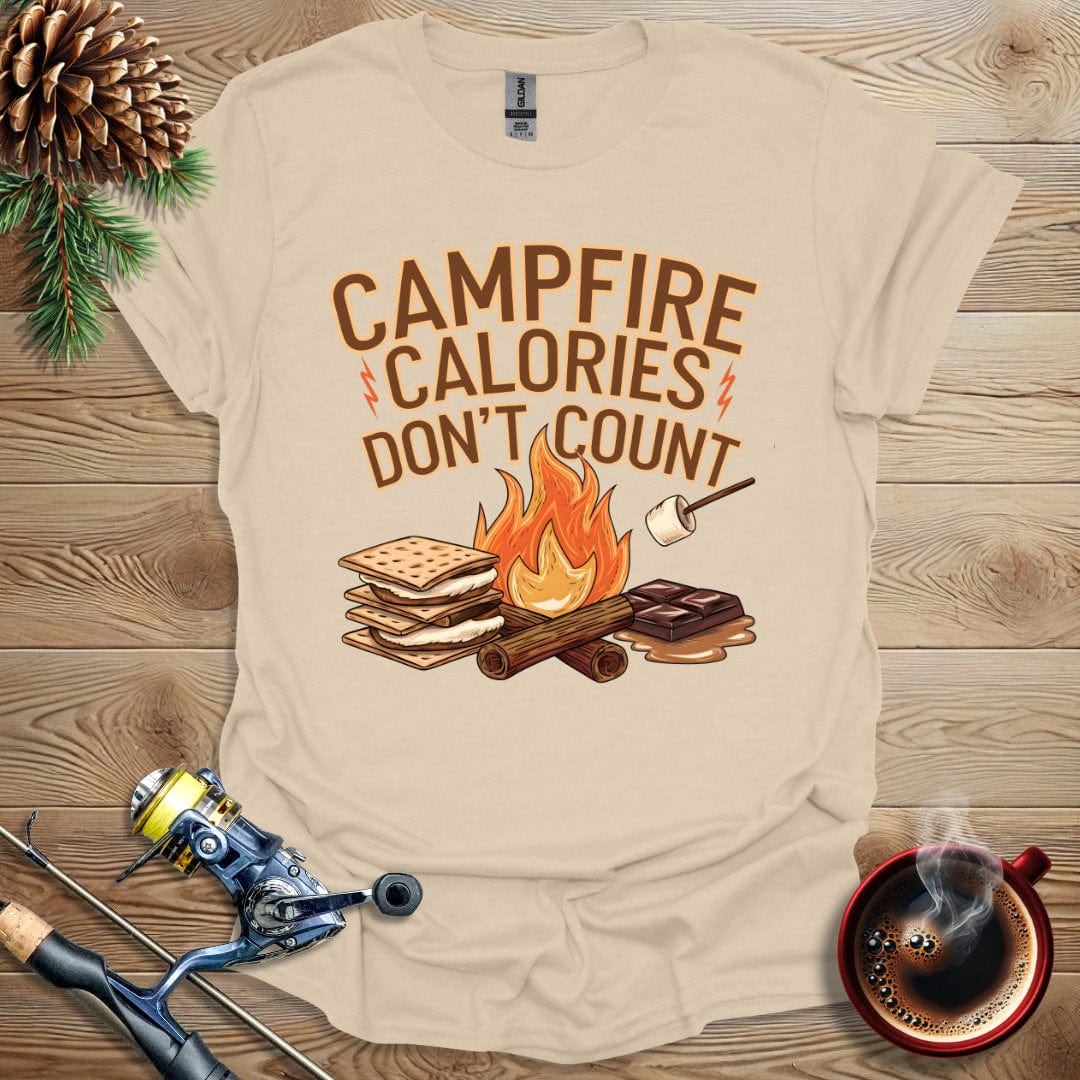 Printify T-Shirt Sand / S Campfire Calories Don't Count T-Shirt