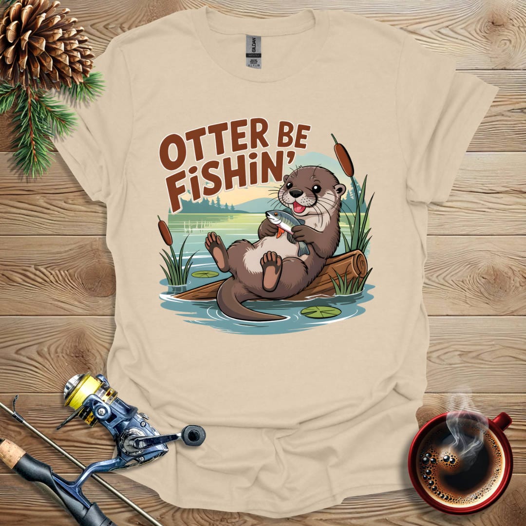 Printify T-Shirt Sand / S Otter Be Fishin' T-Shirt