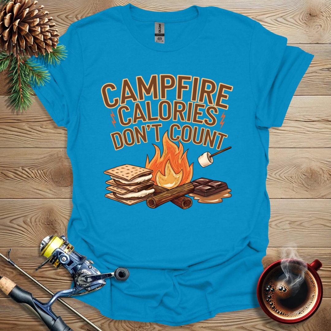 Printify T-Shirt Sapphire / S Campfire Calories Don't Count T-Shirt