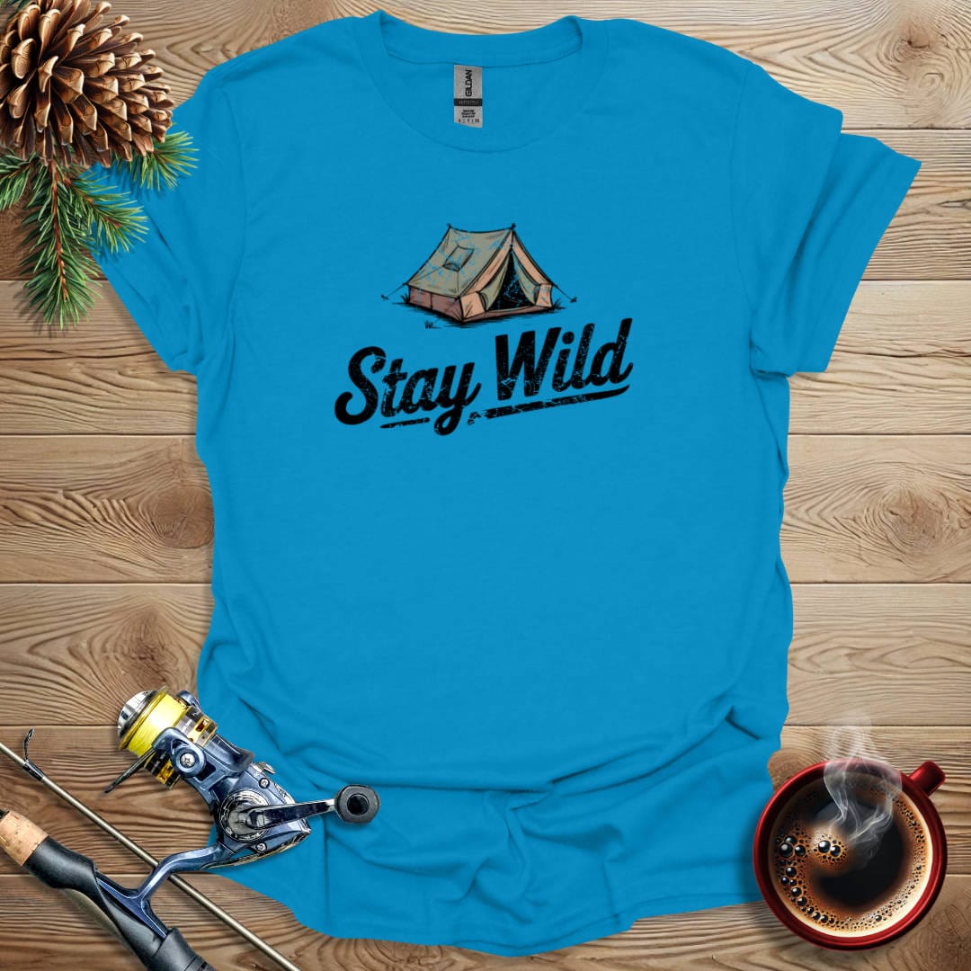 Printify T-Shirt Sapphire / S Stay Wild - Tent T-Shirt