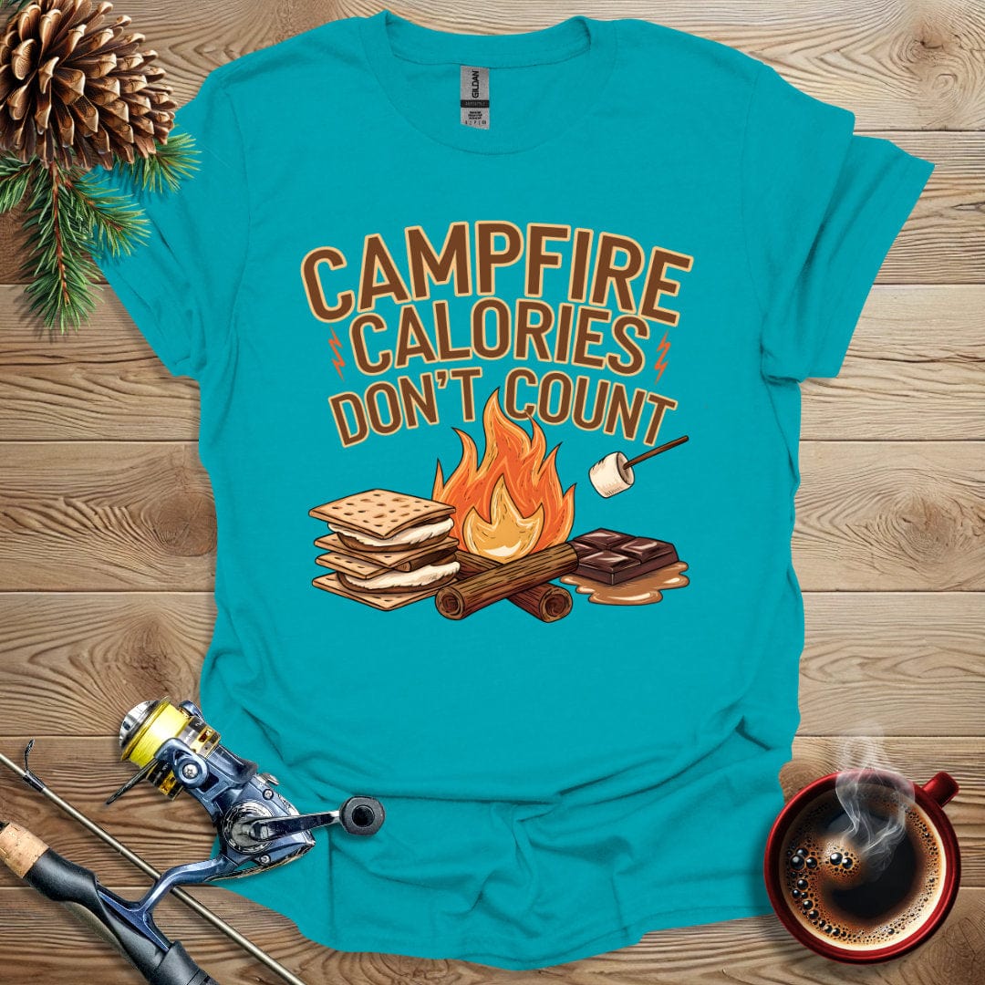 Printify T-Shirt Tropical Blue / S Campfire Calories Don't Count T-Shirt