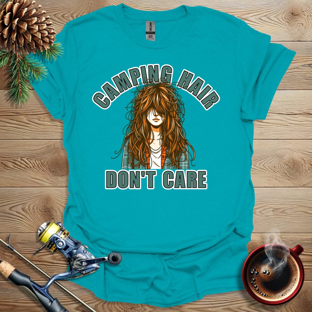 Printify T-Shirt Tropical Blue / S Camping Hair Don't Care T-Shirt