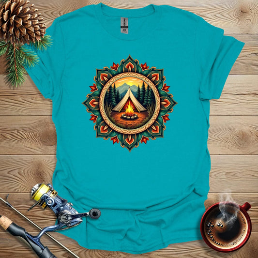 Printify T-Shirt Tropical Blue / S Camping Tent Design T-Shirt