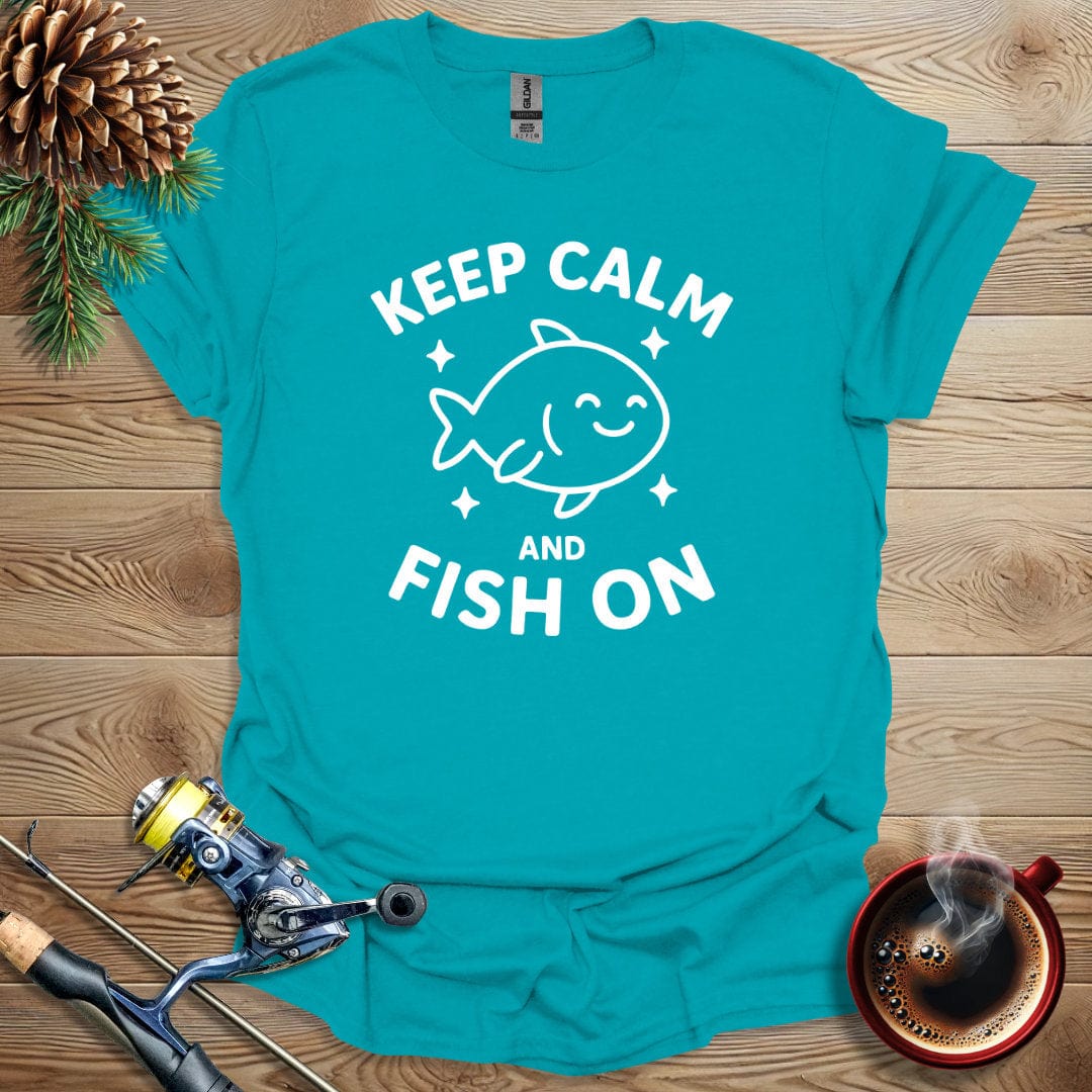 Printify T-Shirt Tropical Blue / S Keep Calm and Fish On T-Shirt