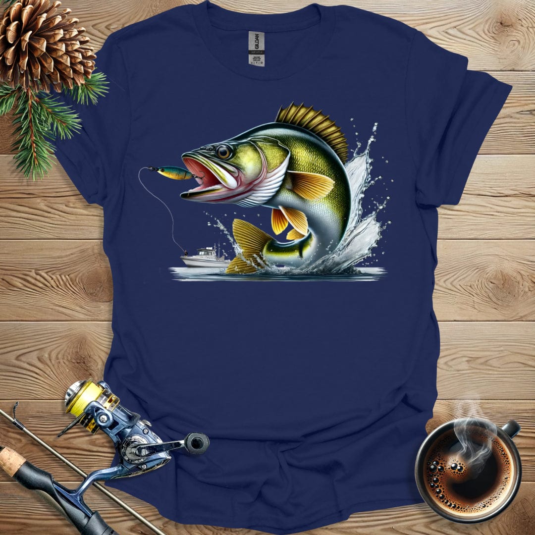 Printify T-Shirt Walleye Jump - Splash T-Shirt