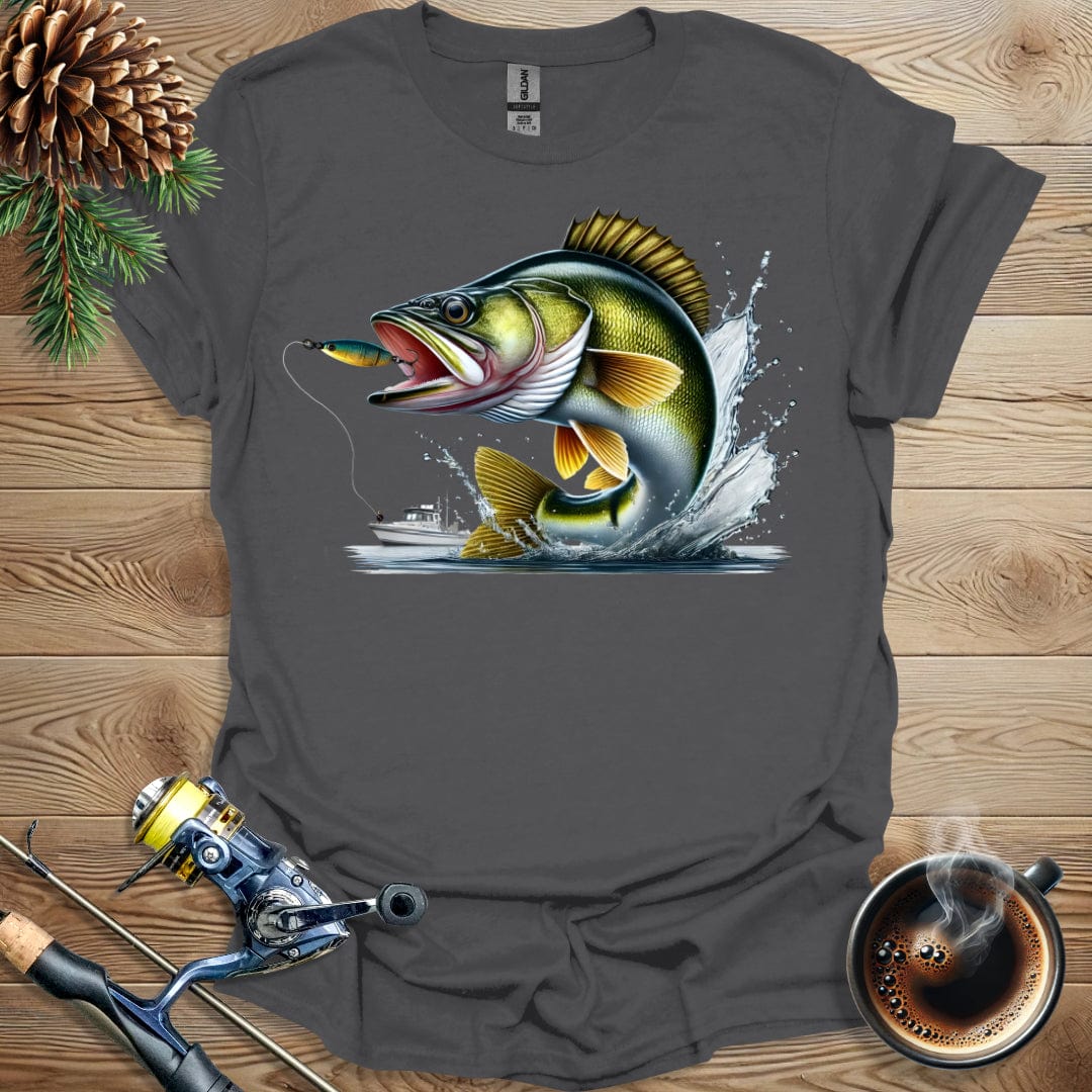 Printify T-Shirt Walleye Jump - Splash T-Shirt