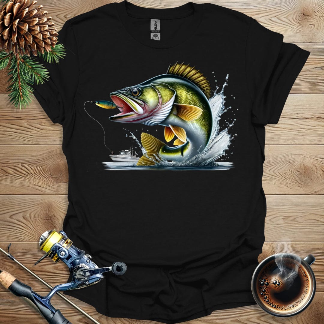 Printify T-Shirt Walleye Jump - Splash T-Shirt