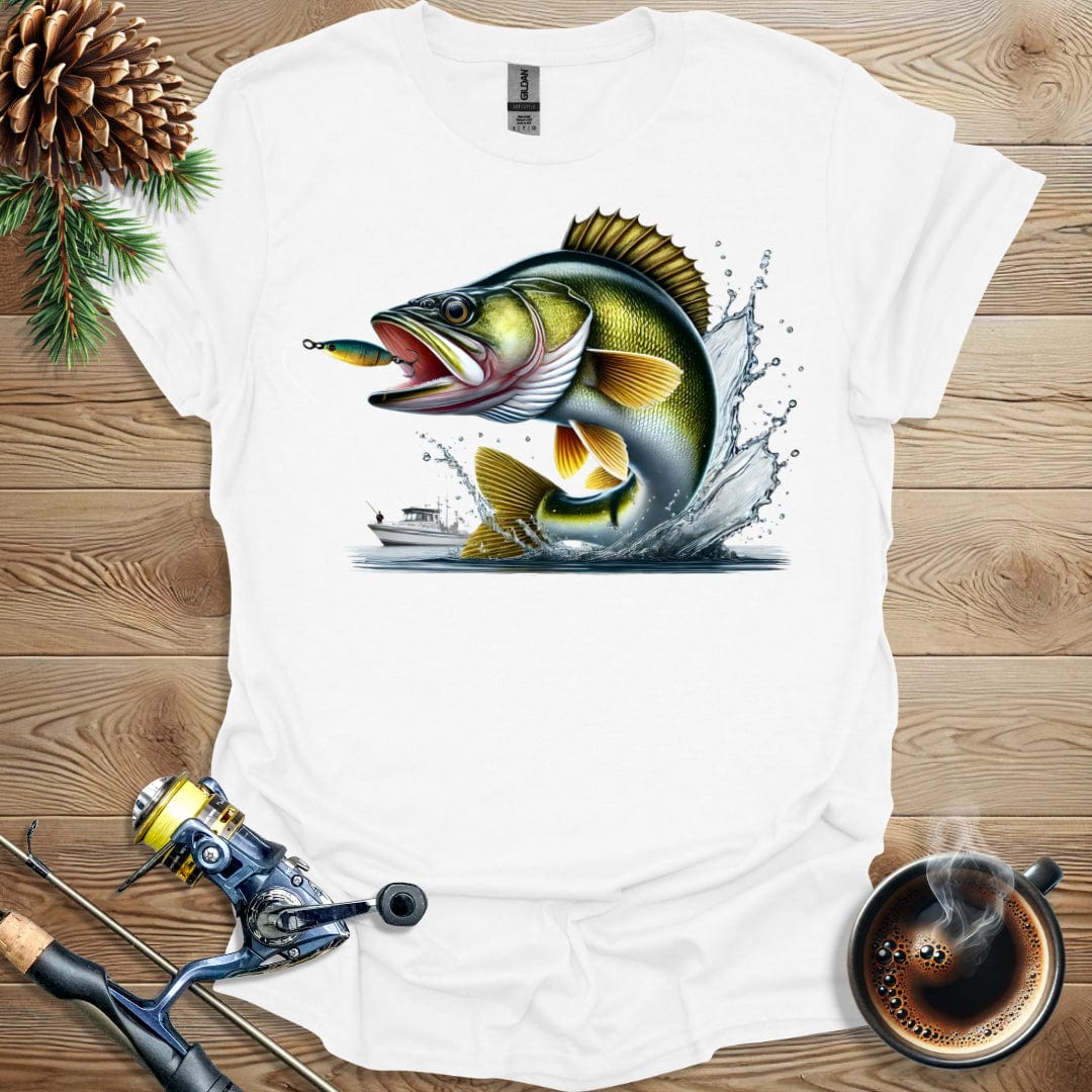 Printify T-Shirt Walleye Jump - Splash T-Shirt