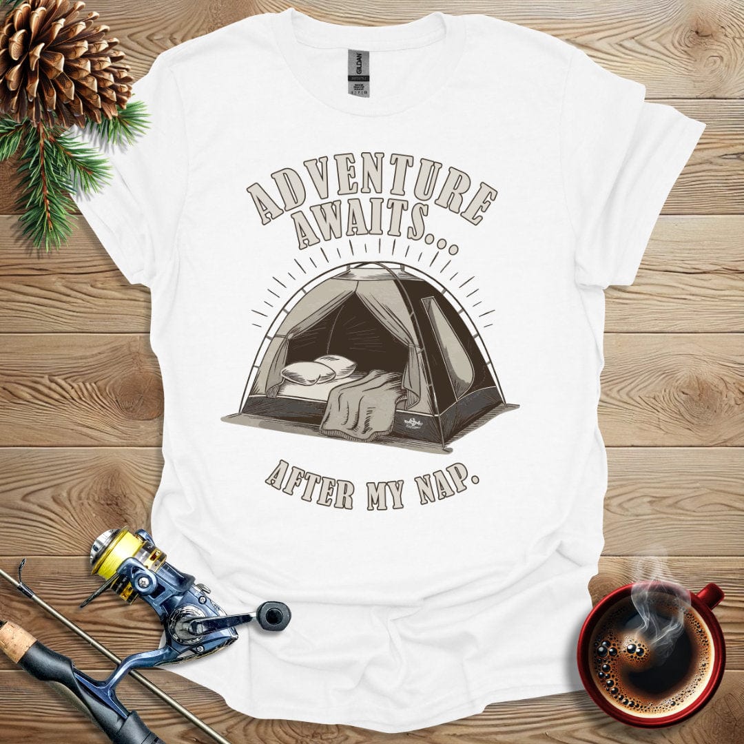 Printify T-Shirt White / S Adventure Awaits After My Nap T-Shirt