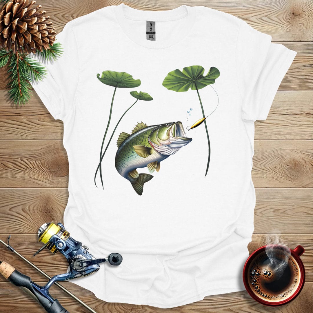 Printify T-Shirt White / S Bass Underwater T-Shirt