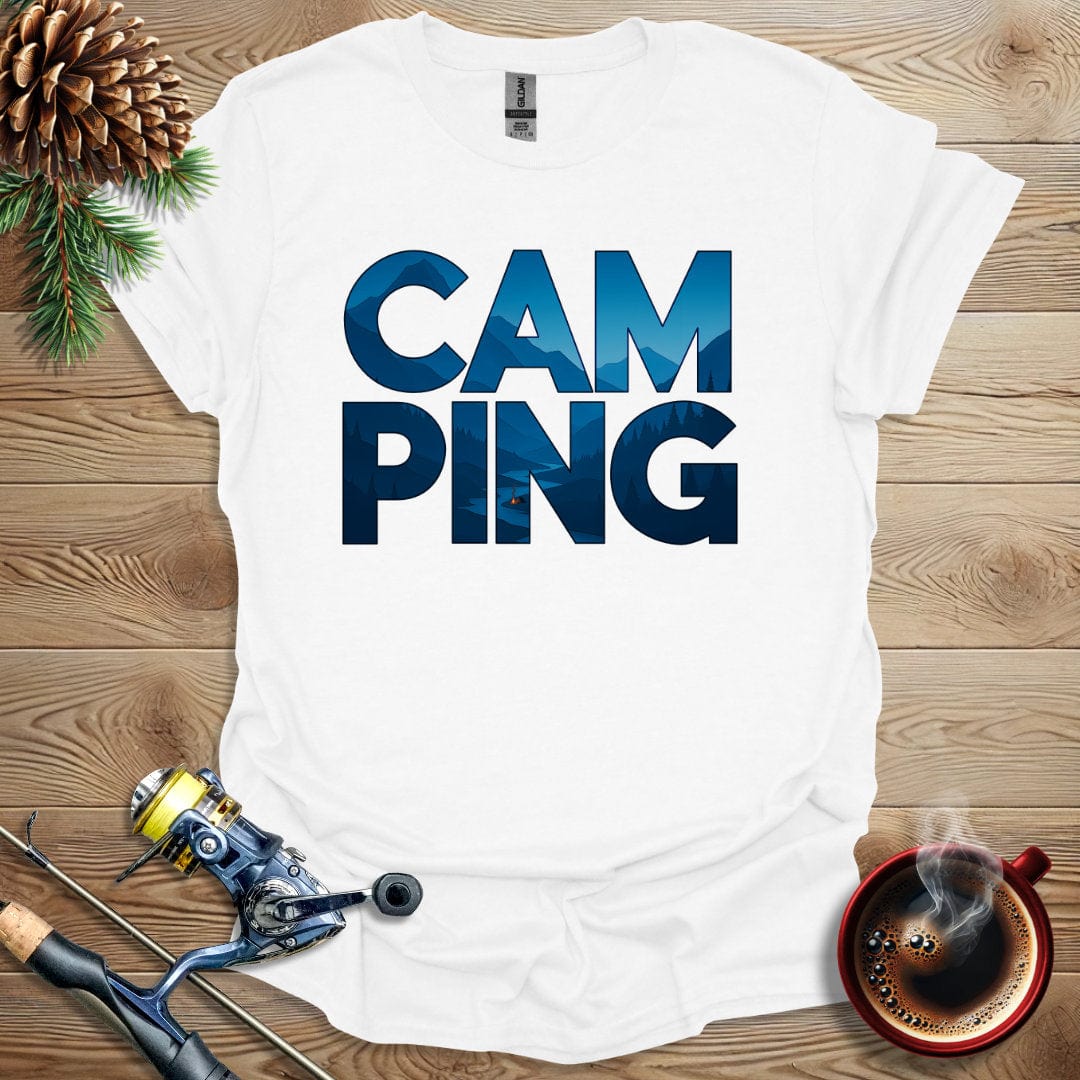 Printify T-Shirt White / S Cam-Ping Text T-Shirt