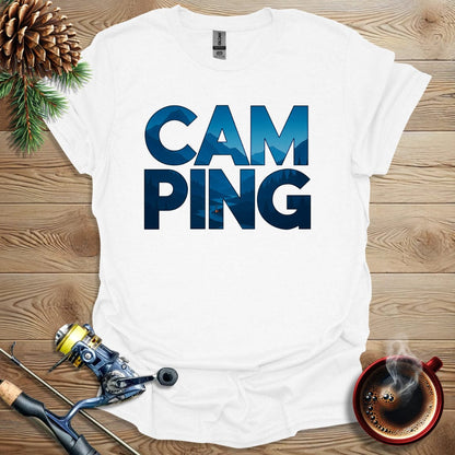 Printify T-Shirt White / S Cam-Ping Text T-Shirt