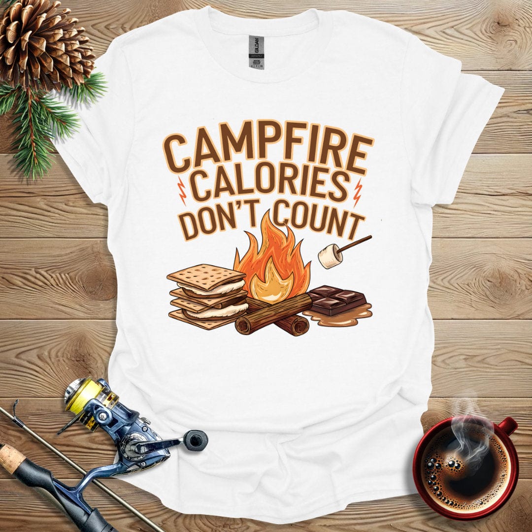 Printify T-Shirt White / S Campfire Calories Don't Count T-Shirt