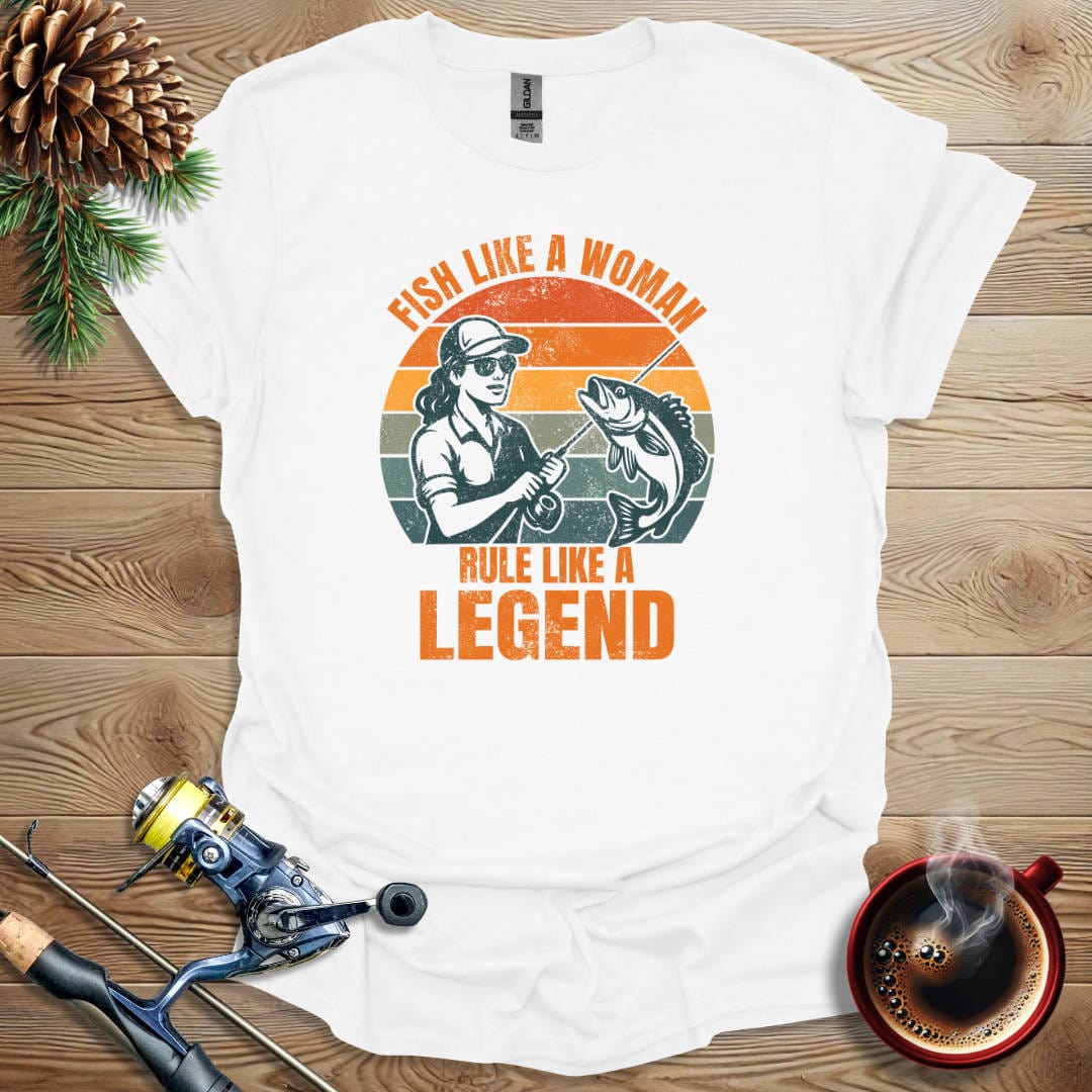 Printify T-Shirt White / S Fish Like A Woman - Rule Like A Legend T-Shirt