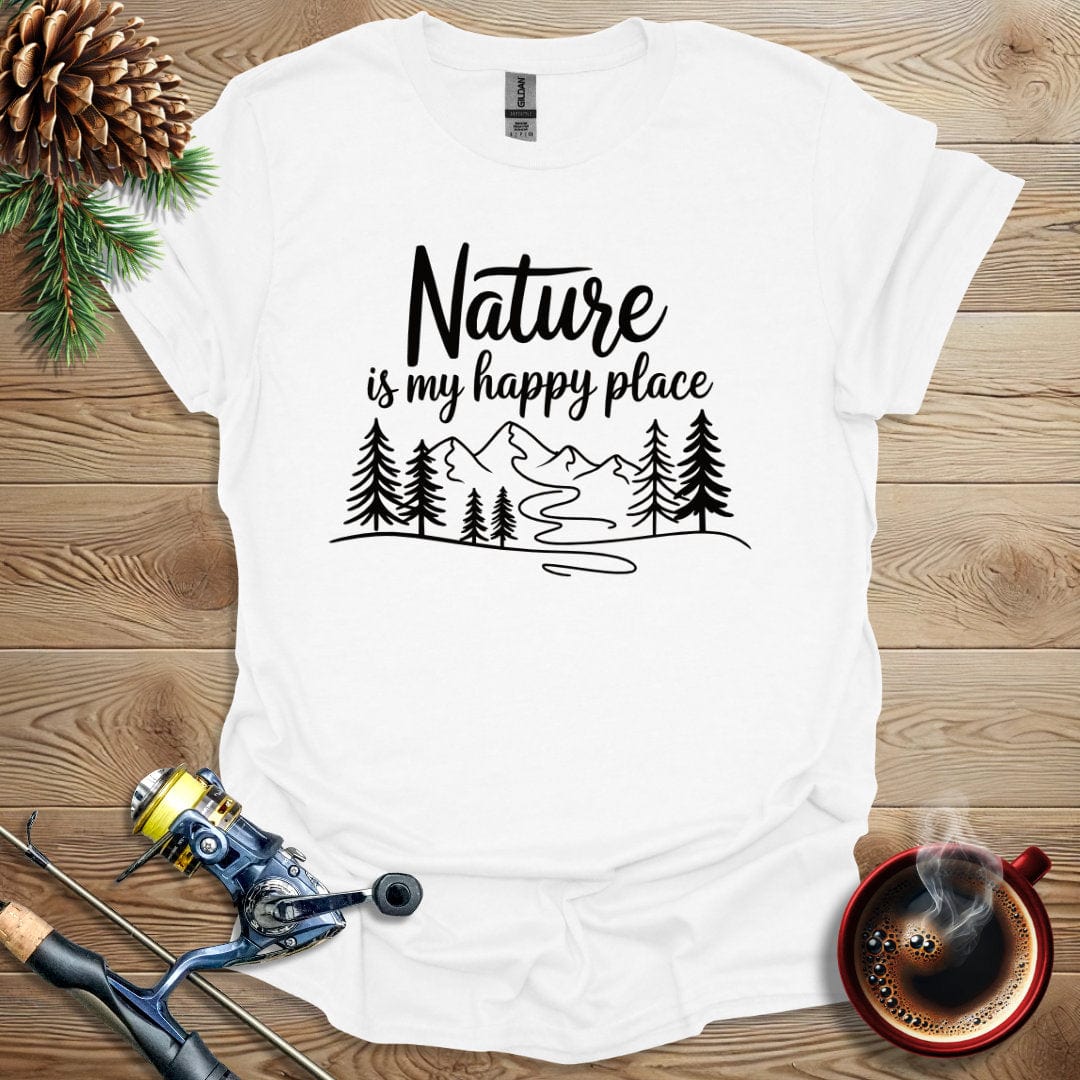 Printify T-Shirt White / S Nature Is My Happy Place T-Shirt