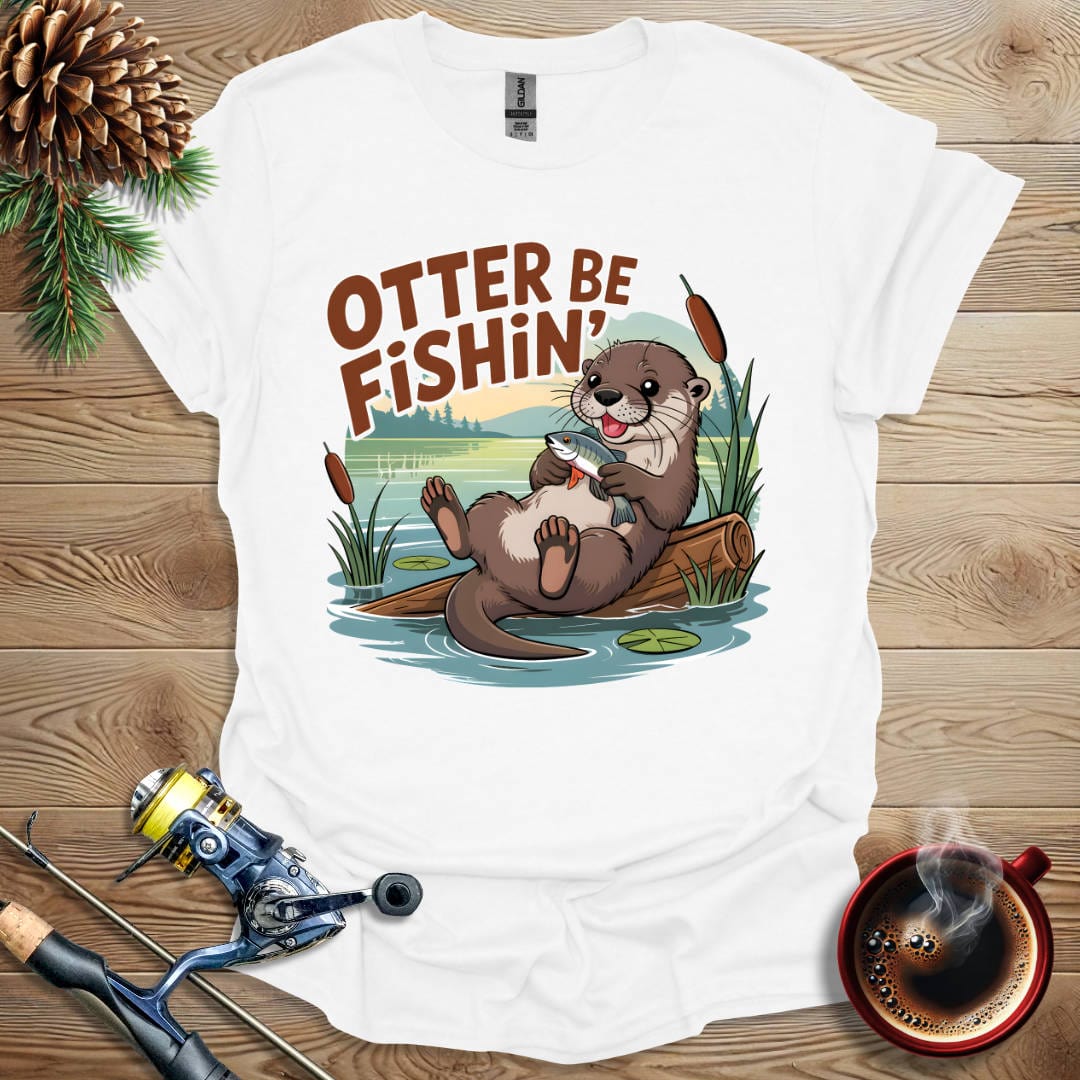Printify T-Shirt White / S Otter Be Fishin' T-Shirt