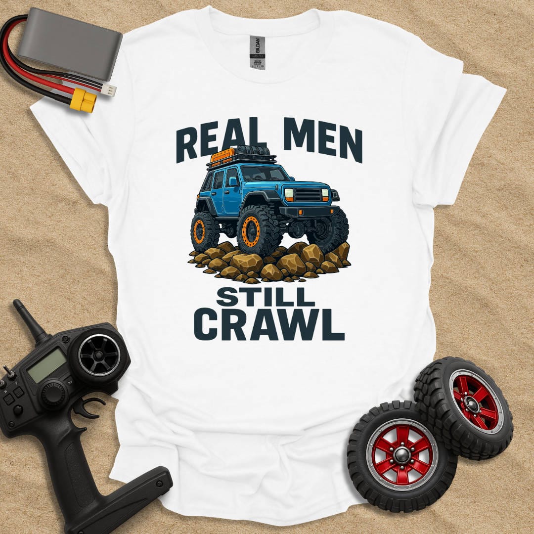 Printify T-Shirt White / S Real Men Still Crawl - Color T-Shirt